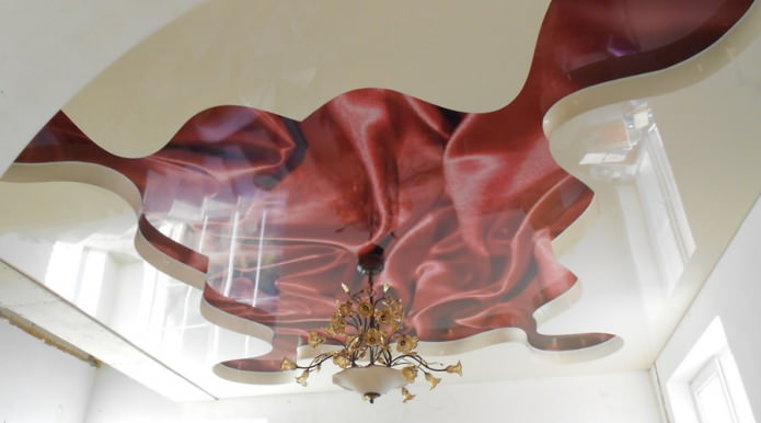 Plasterboard duplex ceiling in the kitchen Plasterboard duplex ceiling in the kitchen