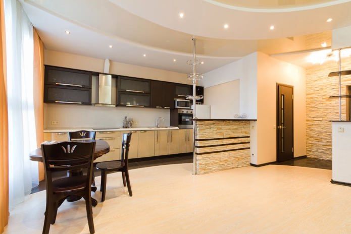 Plasterboard ceiling in the kitchen Plasterboard ceiling in the kitchen