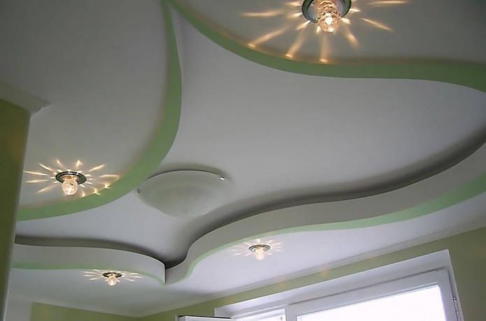 Plasterboard ceiling design in the kitchen Plasterboard ceiling design in the kitchen