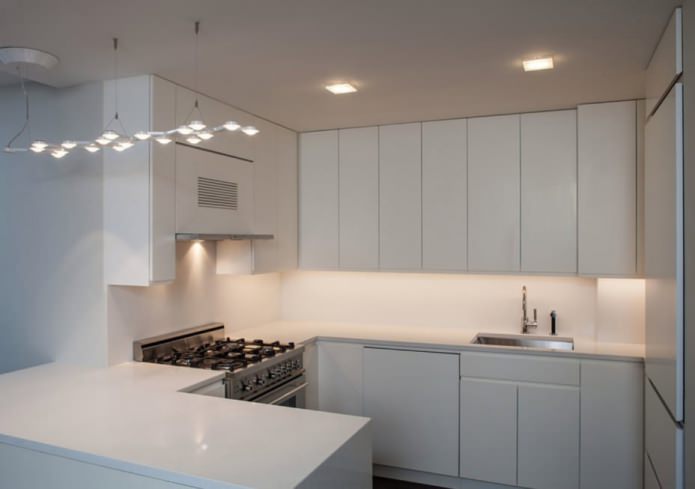 Plasterboard ceiling in a small kitchen Plasterboard ceiling in a small kitchen