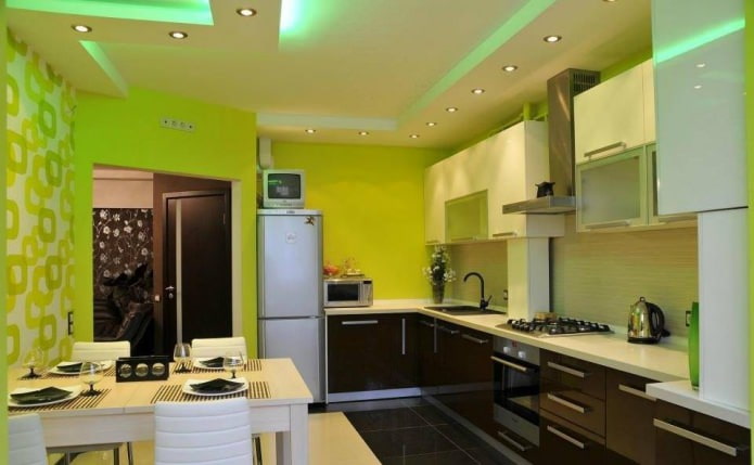 Plasterboard ceiling in the kitchen Plasterboard ceiling in the kitchen