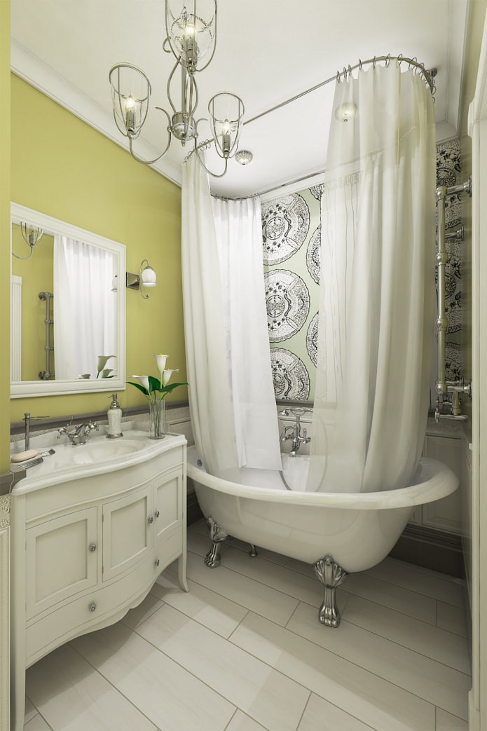 bathroom in studio design in classic style