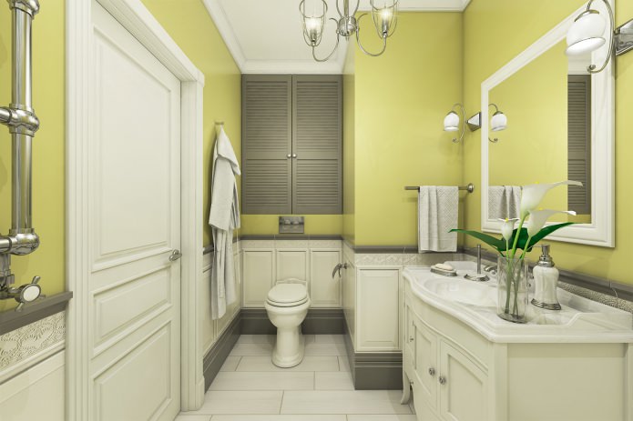 bathroom in studio design in classic style