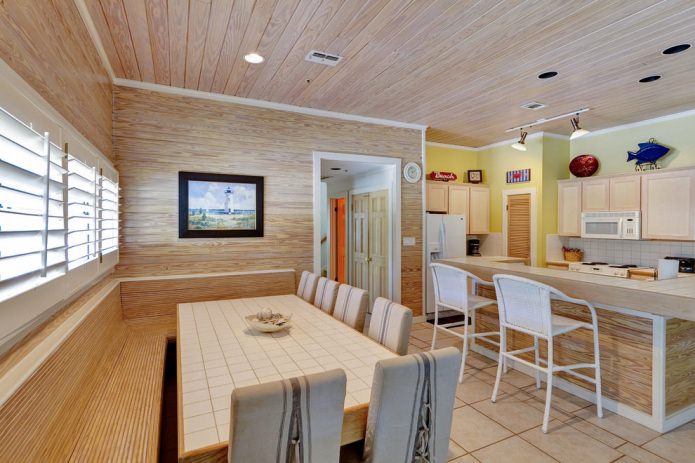 table with a ceramic tile top in the interior of the kitchen table with ceramic tiles in the interior of the kitchen