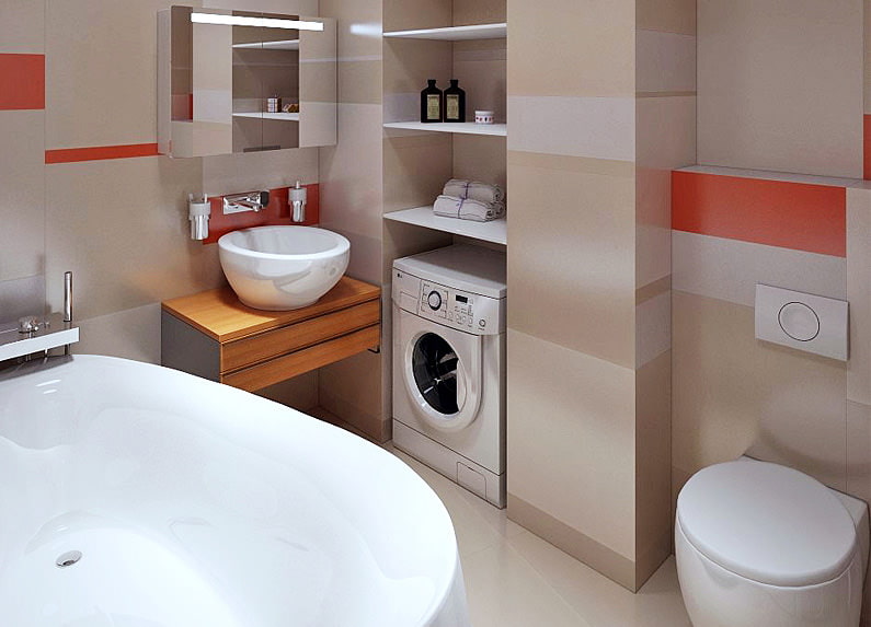 bathroom with washing machine