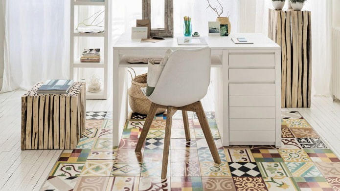 patchwork tiles on the floor