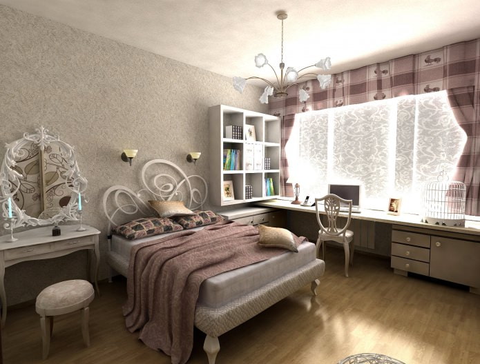 Classic bedroom interior for a girl Classic bedroom interior for a girl