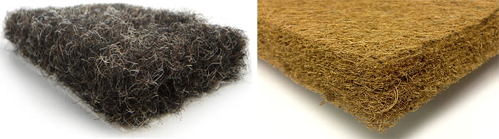 Horsehair filler and sisal for orthopedic mattress