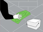 Care of ceramic tiles: wet cleaning