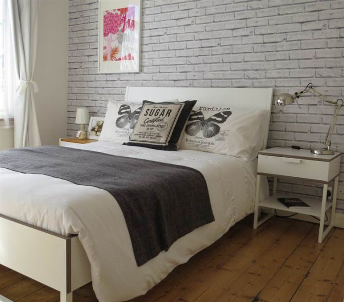 brick wallpaper in the interior of the bedroom brick wallpaper in the interior of the bedroom