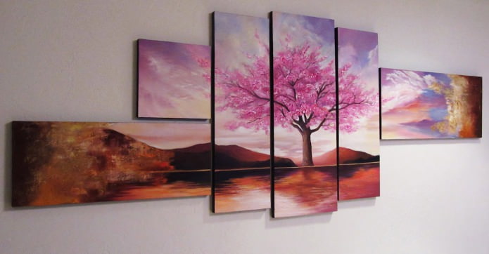 Modern modular tree painting