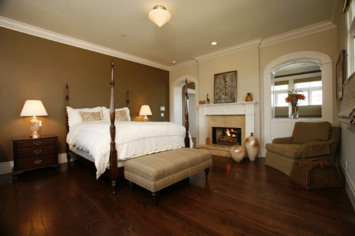 combination of brown and beige colors in the interior of the bedroom combination of brown and beige colors in the interior of the bedroom
