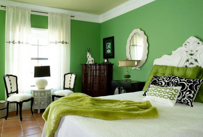 green bedroom in tone with textiles green bedroom in tone with textiles