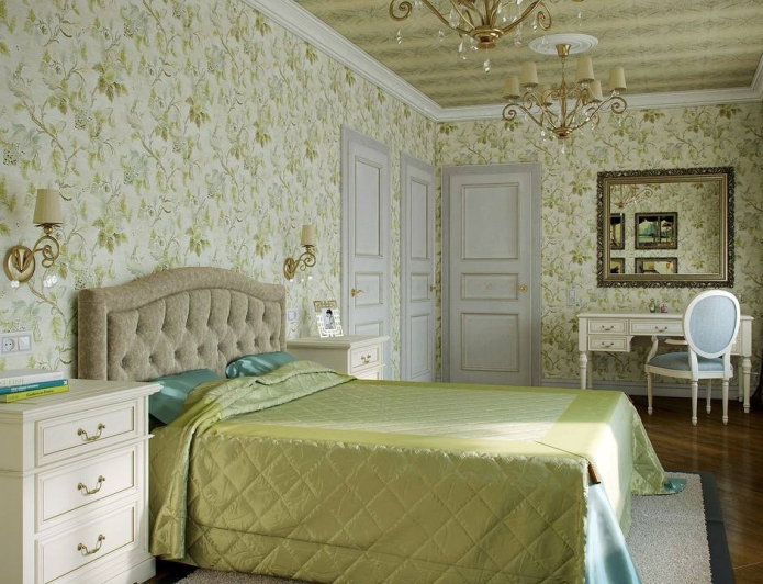 wallpaper of light green color in the style of Provence