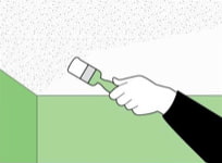 Preparation for gluing ceiling tiles Preparation for gluing ceiling tiles