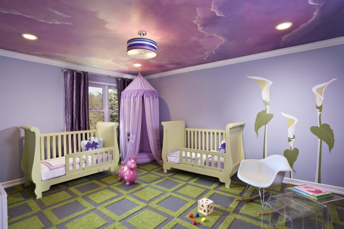 room for newborns in purple tones room for newborns in purple tones