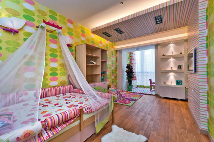 wallpaper in the children's room for a girl 3-6 years old wallpaper in the children's room for a girl 3-6 years old