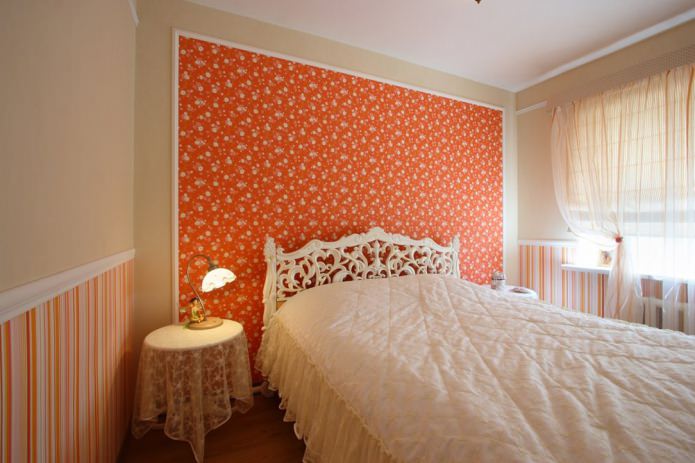 orange accent wall in the bedroom orange accent wall in the bedroom