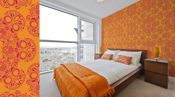 orange wallpaper in modern style orange wallpaper in modern style