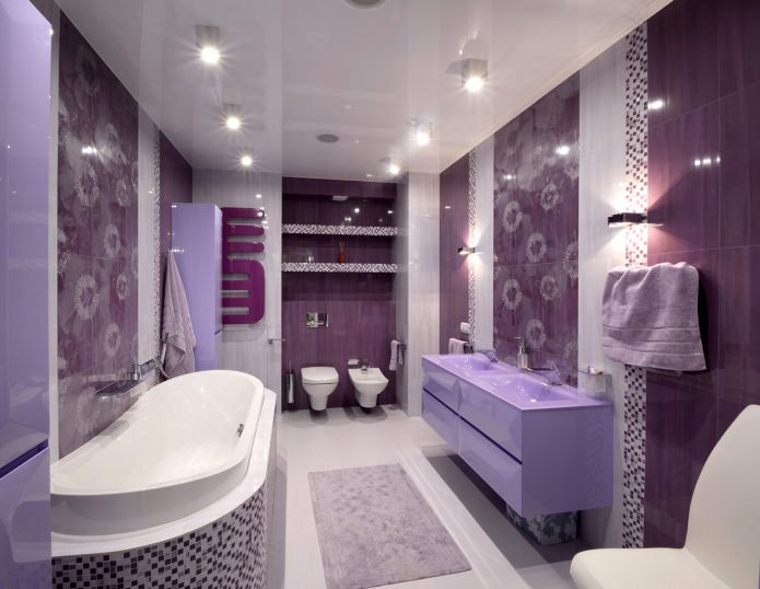 purple bathroom with white fixtures purple bathroom with white fixtures