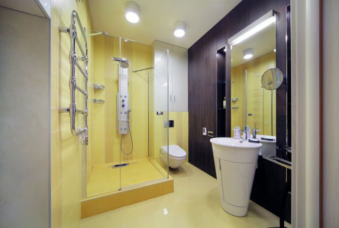 bathroom interior with shower cabin in modern style bathroom interior with shower cabin in modern style