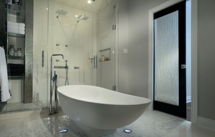 glass door in modern bathroom design glass door in modern bathroom design