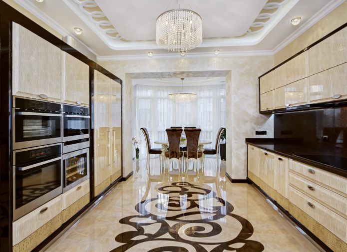 beige art deco kitchen