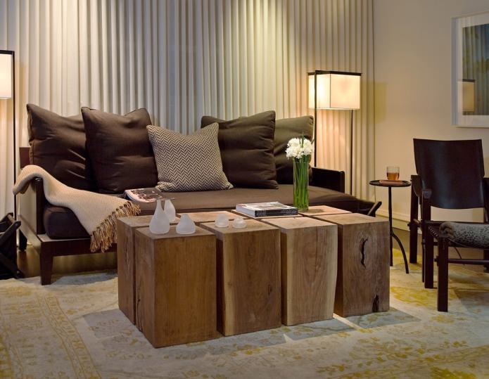 living room interior in eco-style