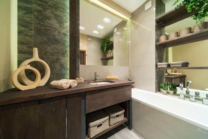 Eco-style bathroom interior