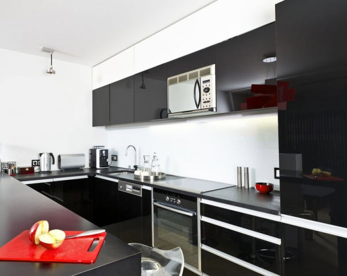 kitchen design with black set kitchen design with black set