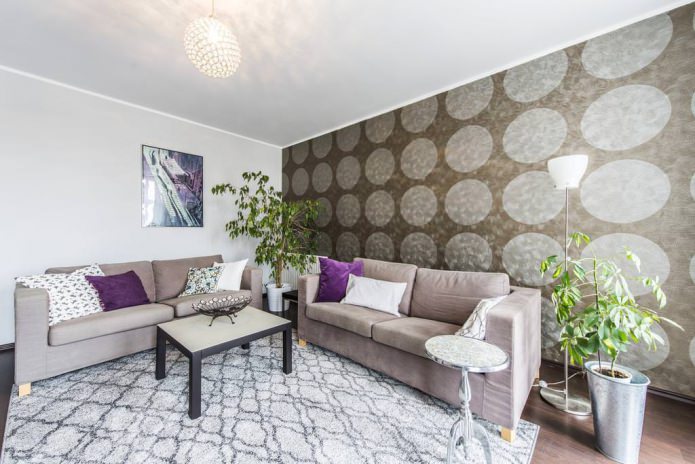 matte stretch ceiling in the living room