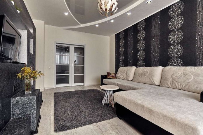 black and beige walls in the living room black and beige walls in the living room