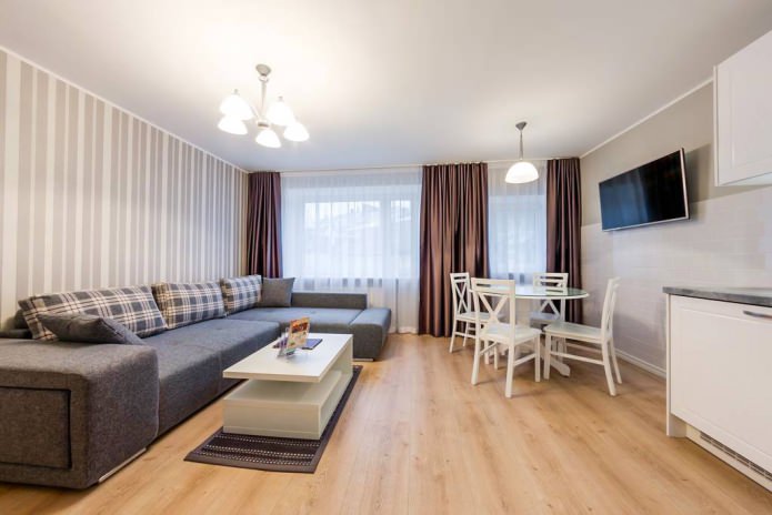 light laminate in the interior of the living room