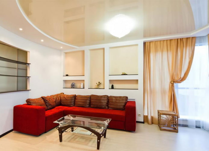 Light walls and beige ceiling