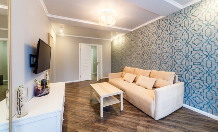 Laminate in the interior of the living room Laminate in the interior of the living room