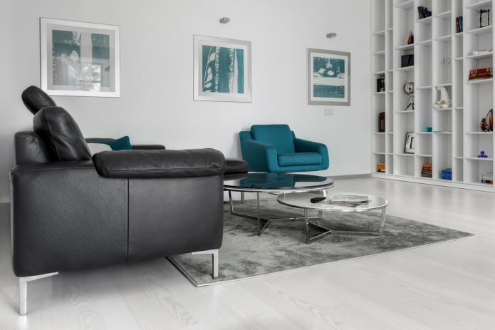 Oak laminate in the living room interior Oak laminate in the living room interior