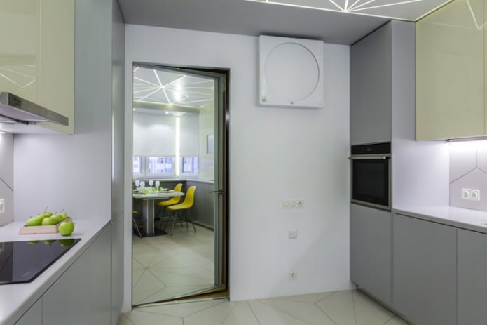 mirrored door in the kitchen mirrored door in the kitchen