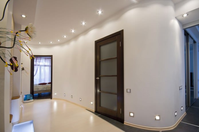 combination of light walls with a dark brown door with glass inserts combination of light walls with a dark brown door with glass inserts
