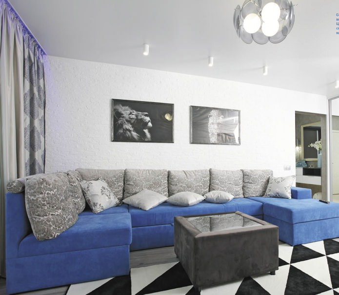 white brick wallpaper in the living room