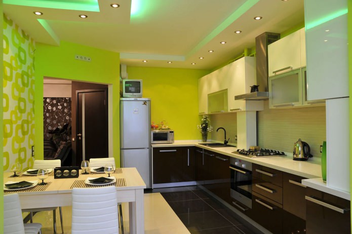 kitchen design with green wallpaper kitchen design with green wallpaper