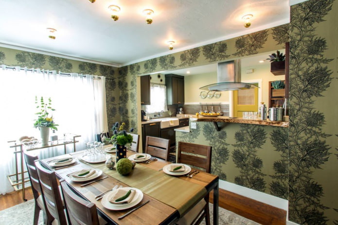 green wallpaper in kitchen design green wallpaper in kitchen design