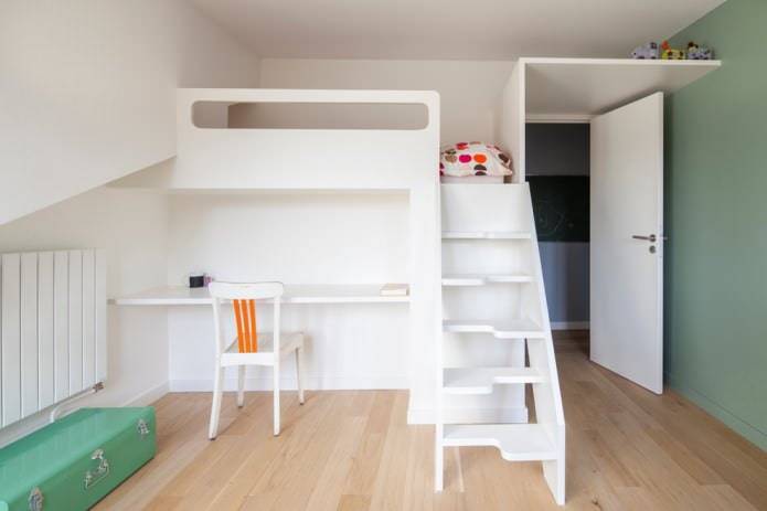 combined table and bed in the nursery in white combined table and bed in the nursery in white