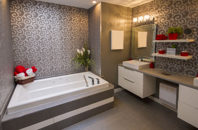 wallpaper in the bathroom wallpaper in the bathroom