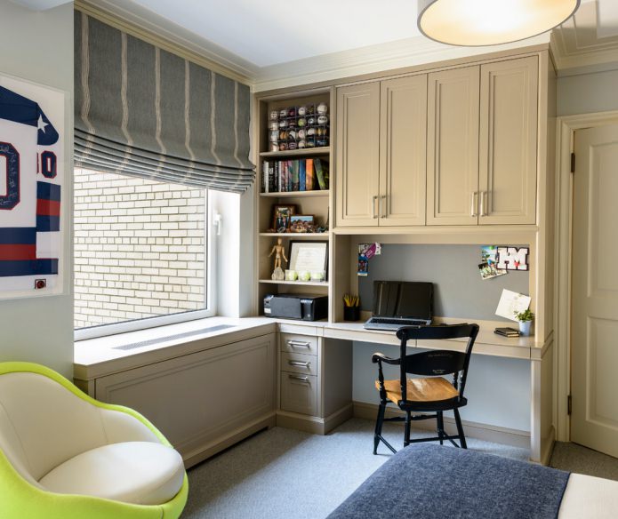 Roman blinds in the nursery for a boy Roman blinds in the nursery for a boy