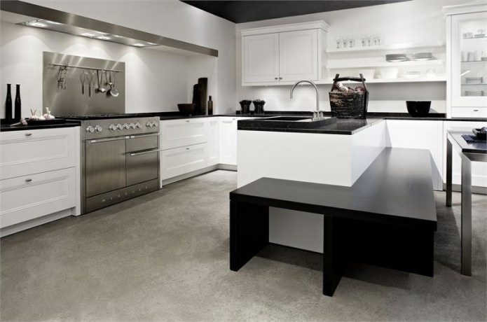 black and white kitchen in modern style black and white kitchen in modern style