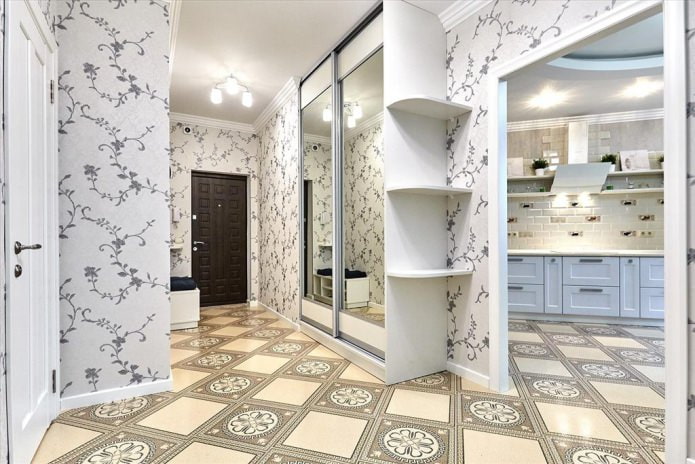 light gray wallpaper with a pattern in the hallway light gray wallpaper with a pattern in the hallway