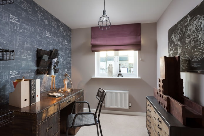 roman blinds for gray wallpaper