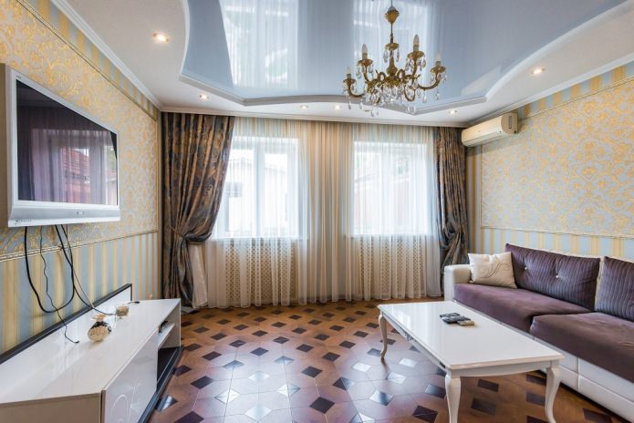 blue and white ceiling