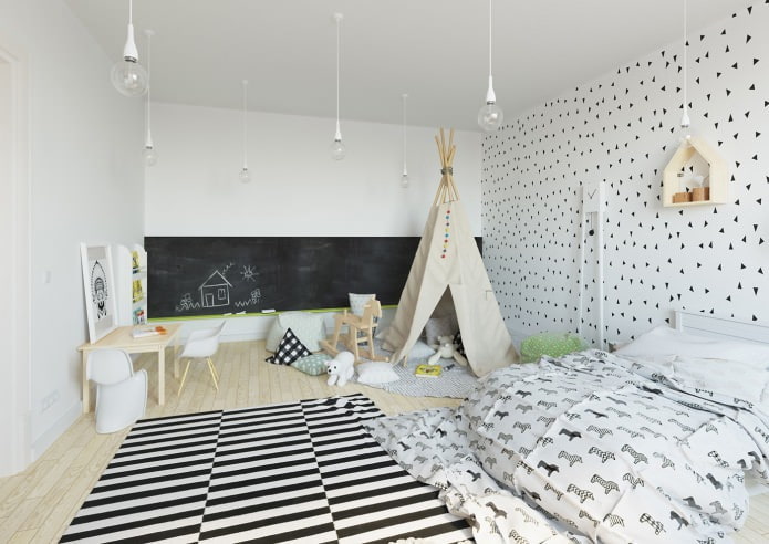 scandinavian nursery interior