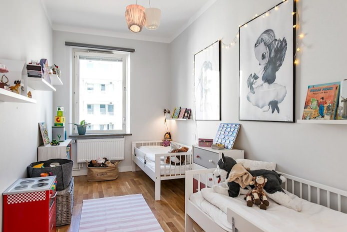 Scandinavian nursery for two children